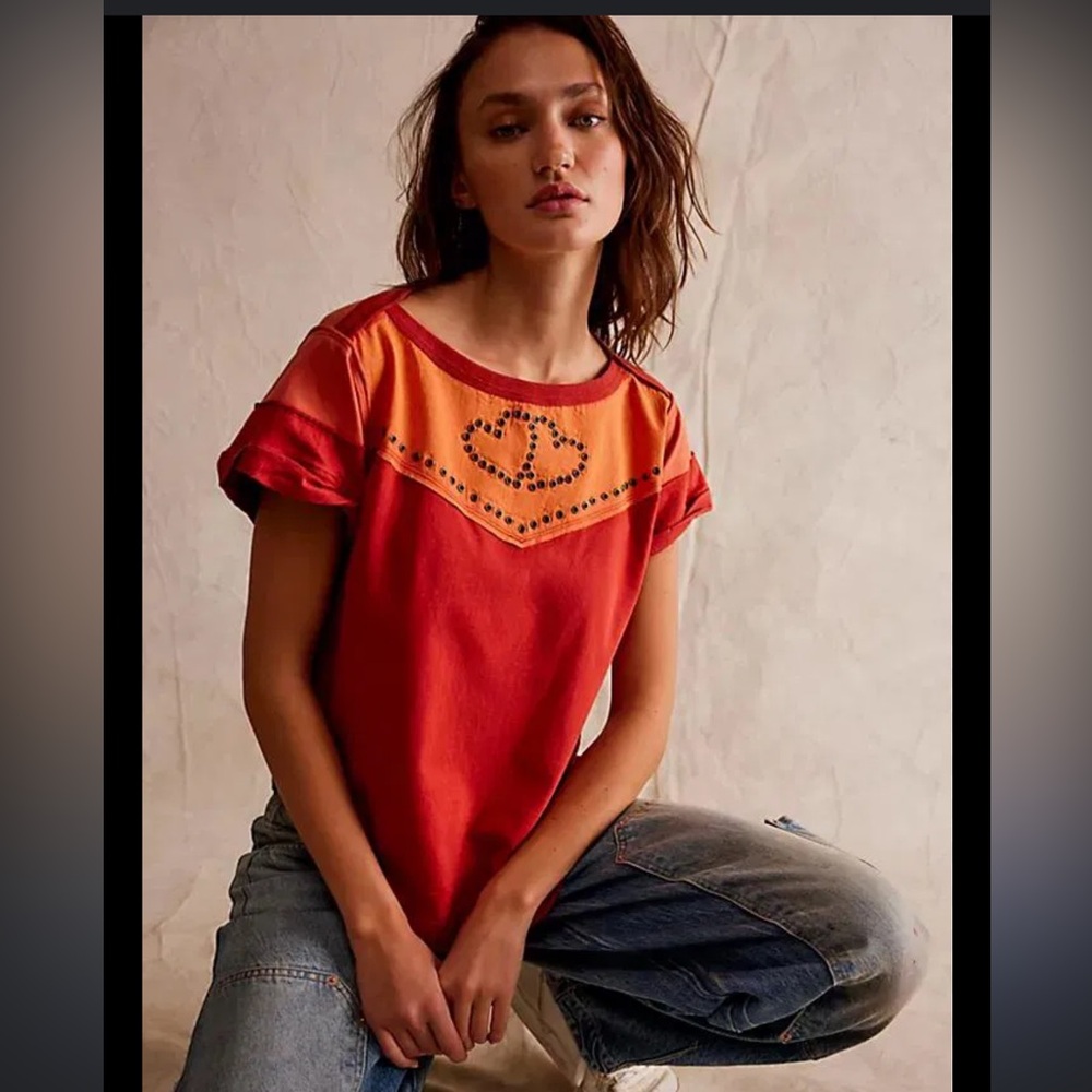 Free People We The Free Mustang Sally Tee Orange